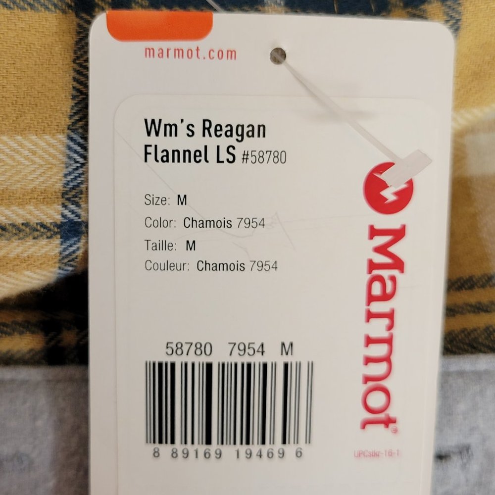Marmot Women's Reagan Flannel L/S Plaid Hoodie Size M Grey Navy Tan NWT - Picture 8 of 12